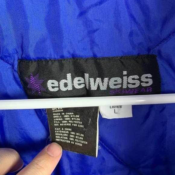 VINTAGE 90s Edelweiss Skiwear Full Zip Ski Parka Jacket Coat Womens Large - Picture 5 of 7